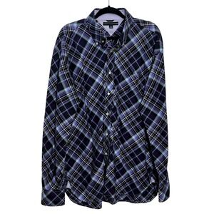 Tommy‎ Hilfiger Mens XL Purple Plaid Button Down Long Sleeve Casual Shirt